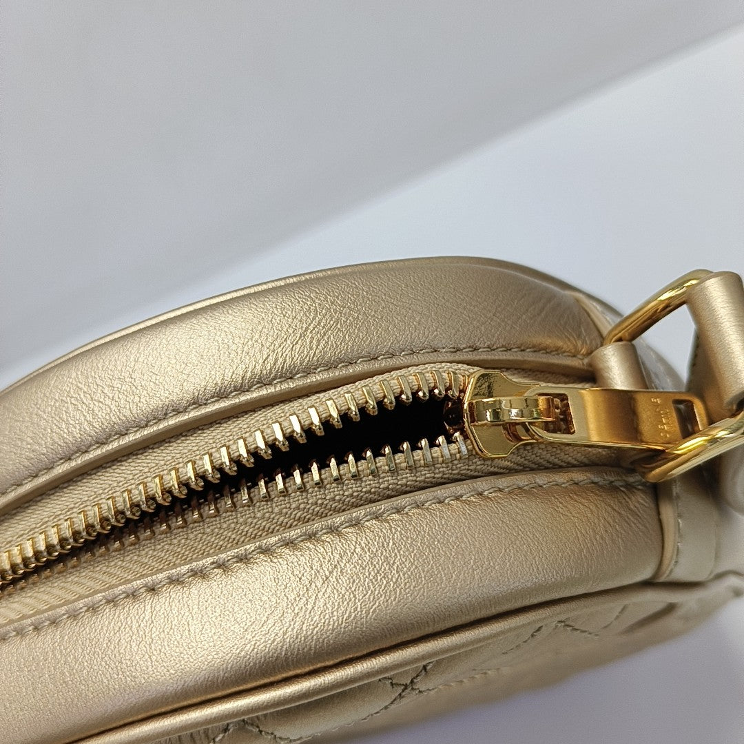 C CHARM Quilted Leather Gold