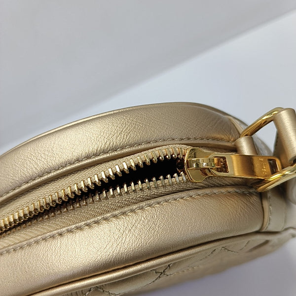 C CHARM Quilted Leather Gold