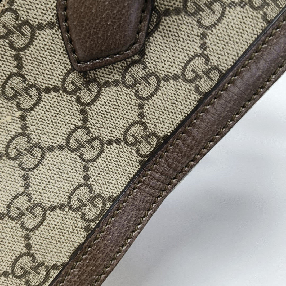 Ophidia Small Monogram Coated Canvas Beige