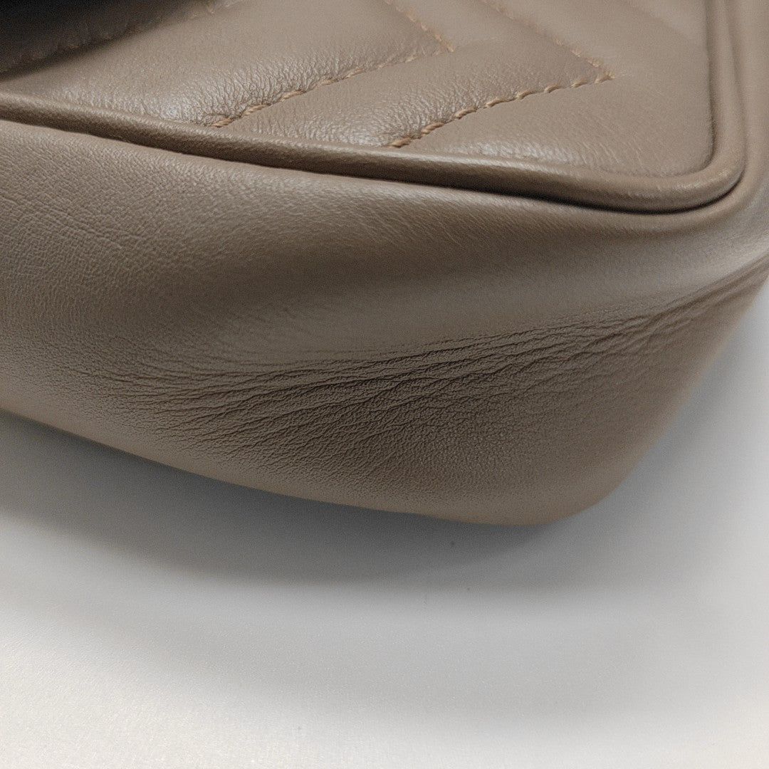 GG Marmont Mini Quilted Calfskin Beige