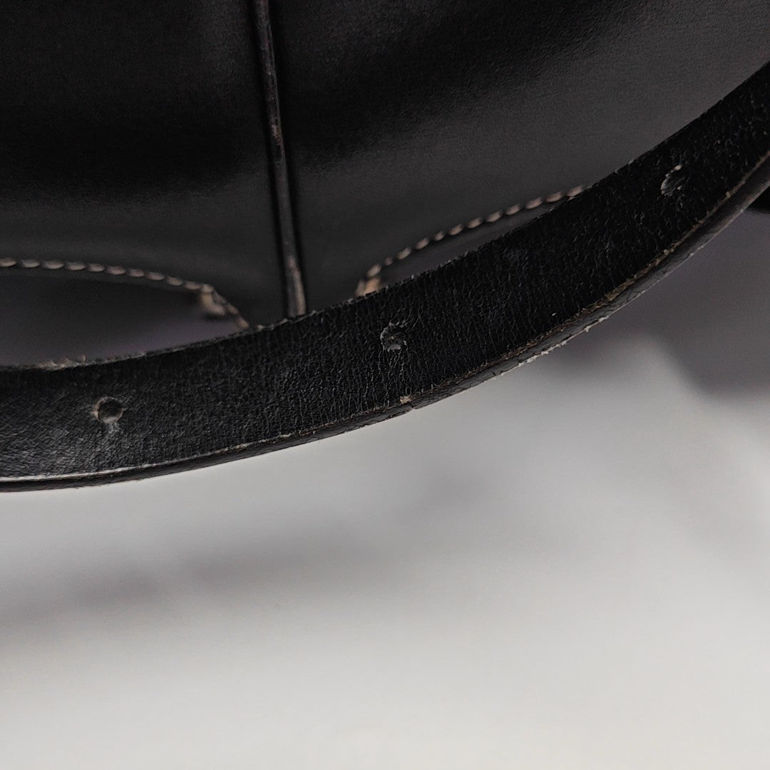 Calfskin Top Handle Bag Black