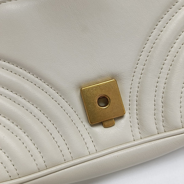 GG Marmont Small Quilted Calfskin White