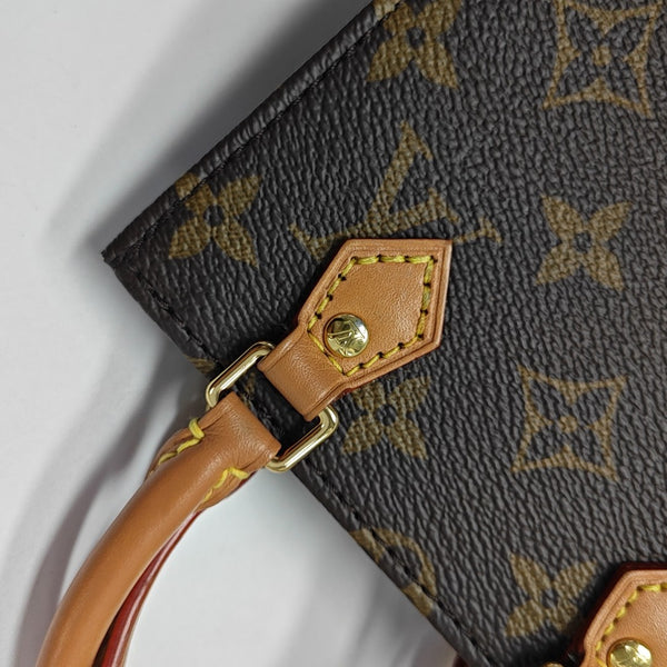 SAC PLAT Mini Monogram Coated Canvas Brown
