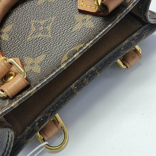 SAC PLAT Mini Monogram Coated Canvas Brown
