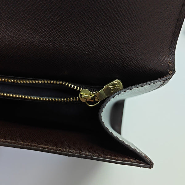 Coated Canvas Top Handle Bag Brown