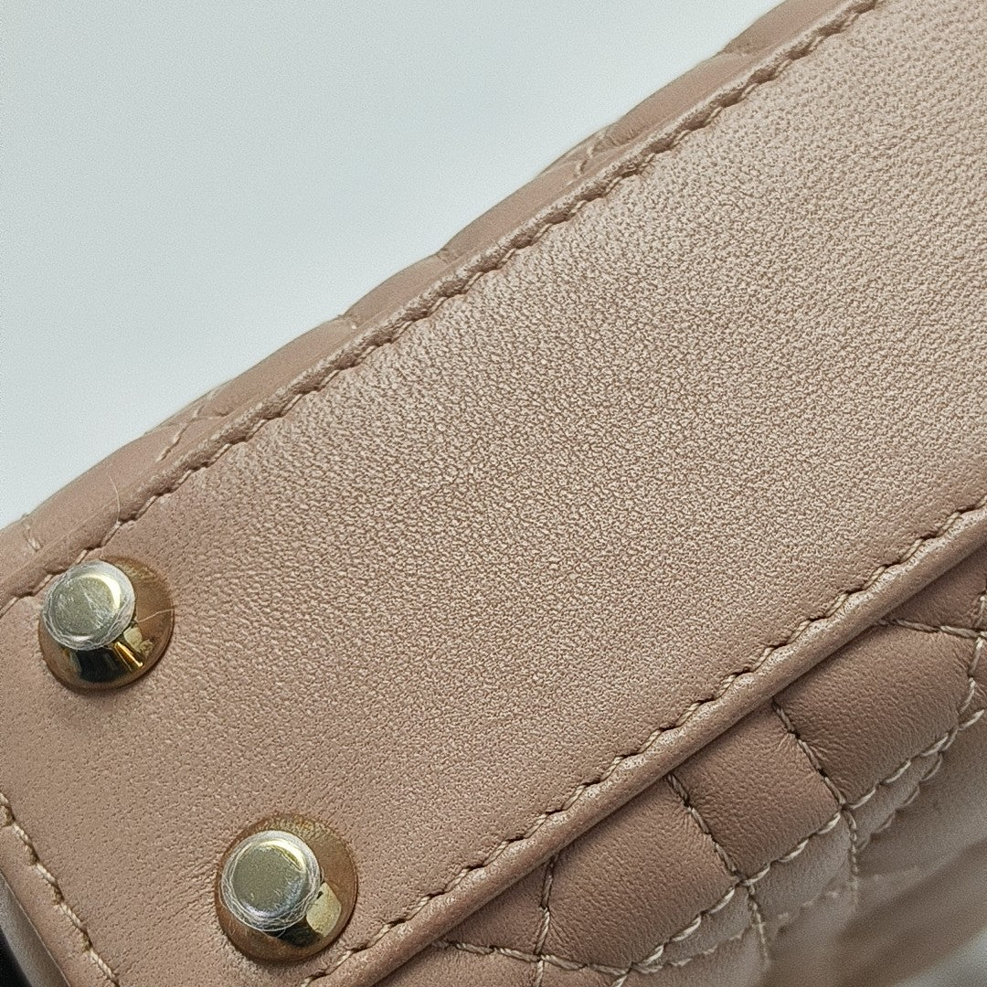 Lady Dior Super Mini Cannage Lambskin Pink
