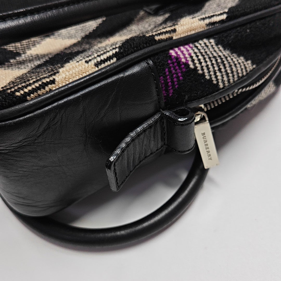 Fabric Top Handle Bag Black