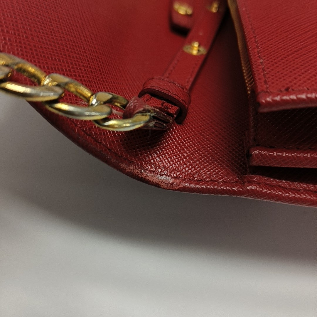 Saffiano Calfskin Crossbody Bag Red