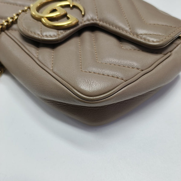 GG Marmont Mini Quilted Calfskin Beige
