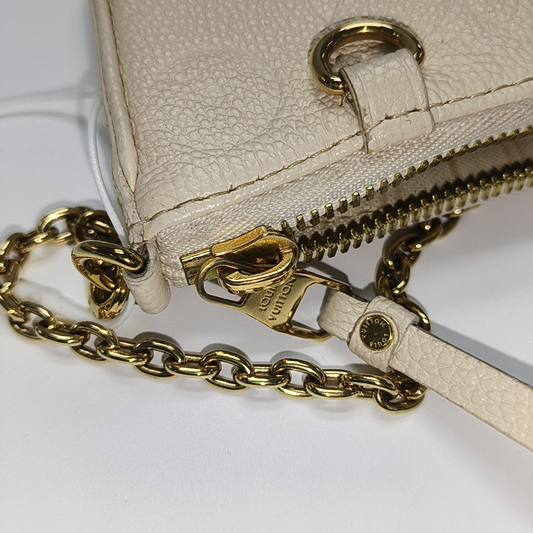 EASY POUCH ON STRAP Calfskin Beige