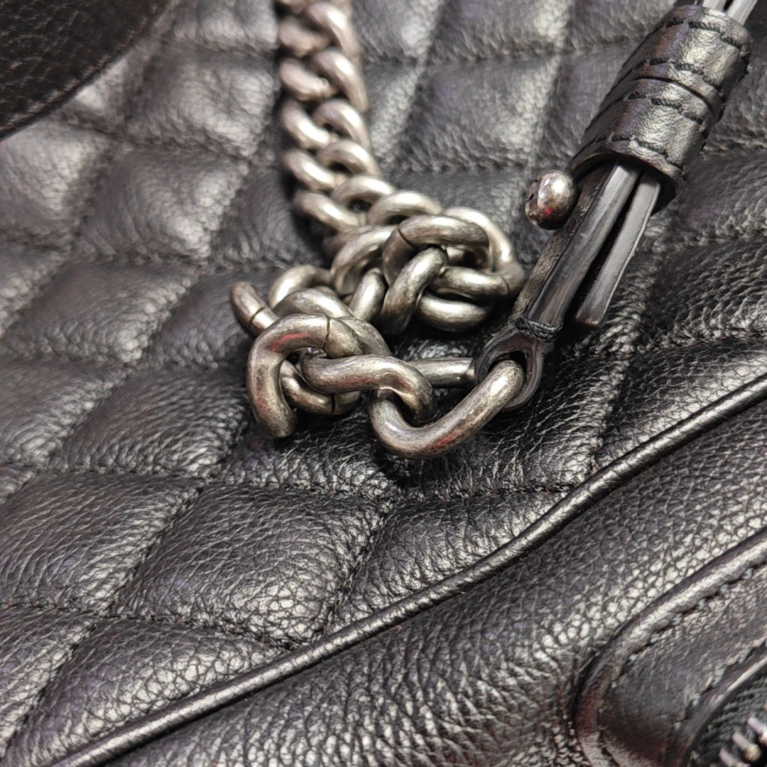 Quilted Grained Calfskin Black