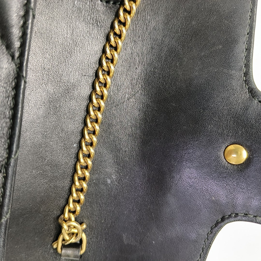 GG Marmont Mini Quilted Calfskin Black
