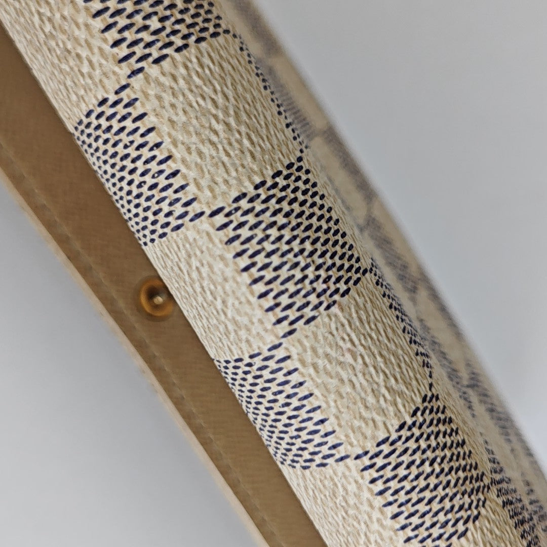 PORTE MONNAIE Damier Azur Coated Canvas White