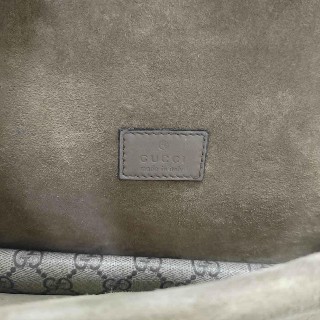 Dionysus Small Monogram Coated Canvas Beige