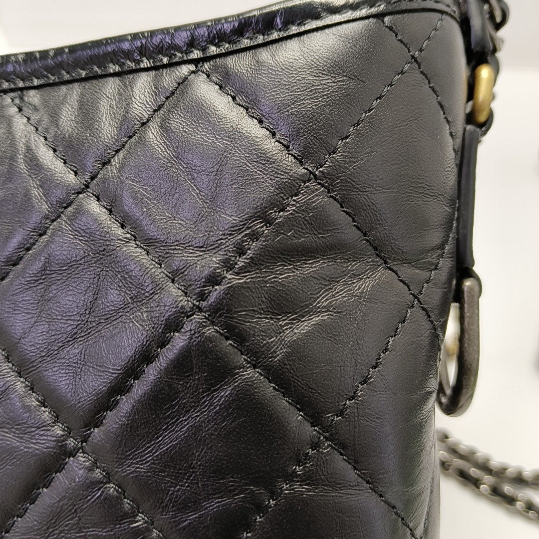 GABRIELLE New Medium Quilted Calfskin Black