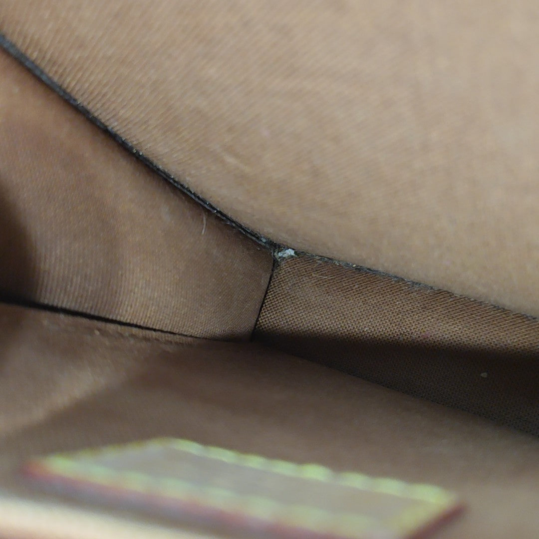 SAC PLAT Mini Monogram Coated Canvas Brown
