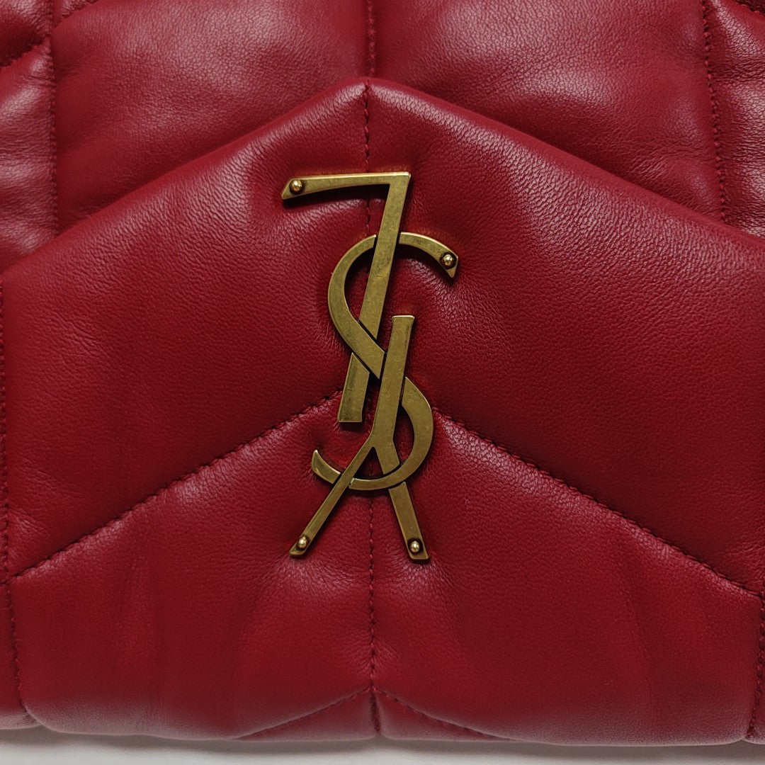 LOULOU Small Quilted Lambskin Red