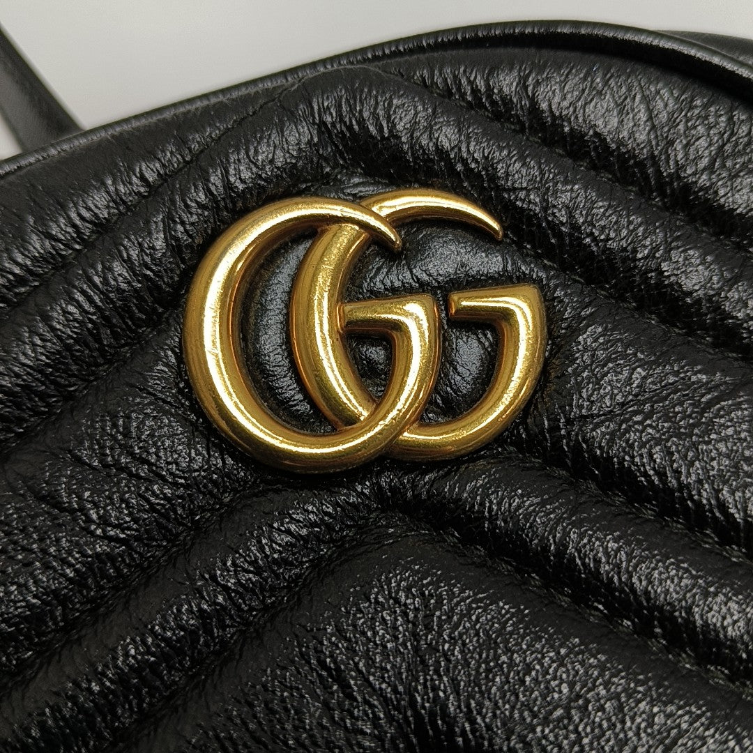 GG Marmont Mini Quilted Calfskin Black