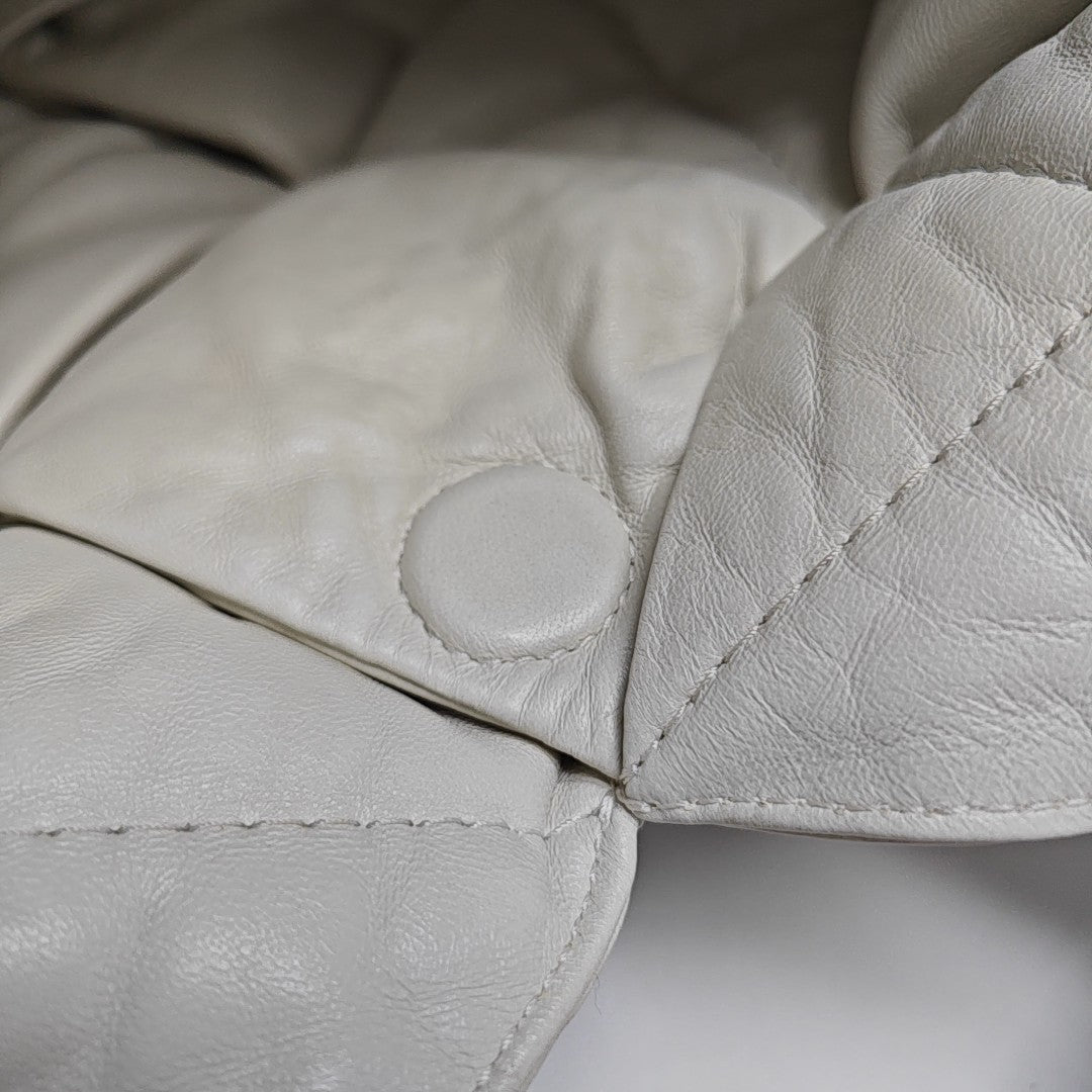 Lambskin Top Handle Bag White