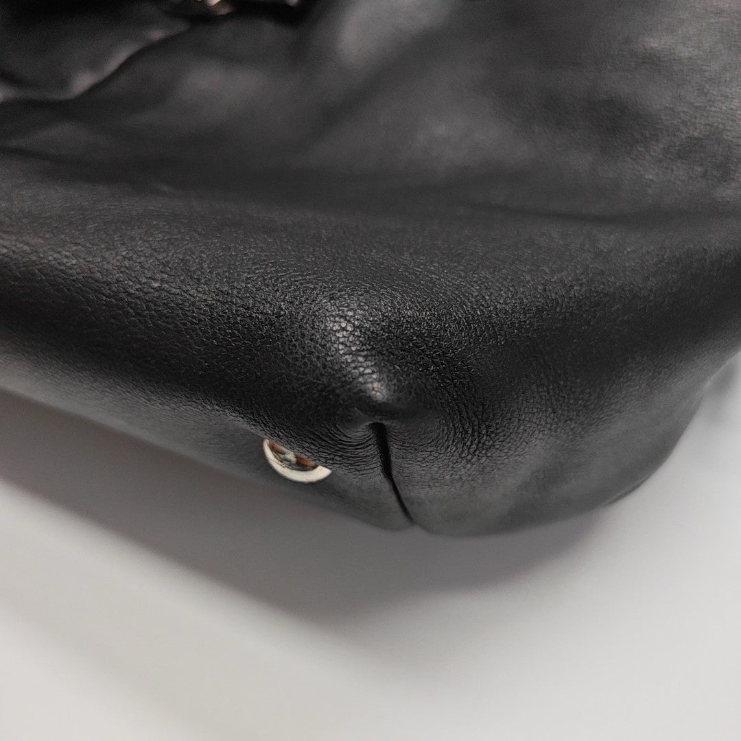Calfskin Top Handle Bag Black