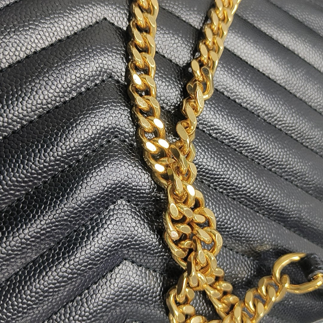 MONOGRAM Medium Chevron Calfskin Black