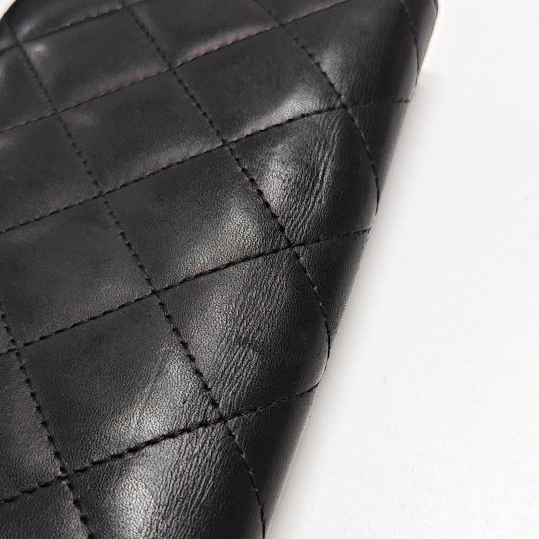 Authenticated pre-owned  CAMBON Quilted Calfskin Black Wallet - Wallet at Looply