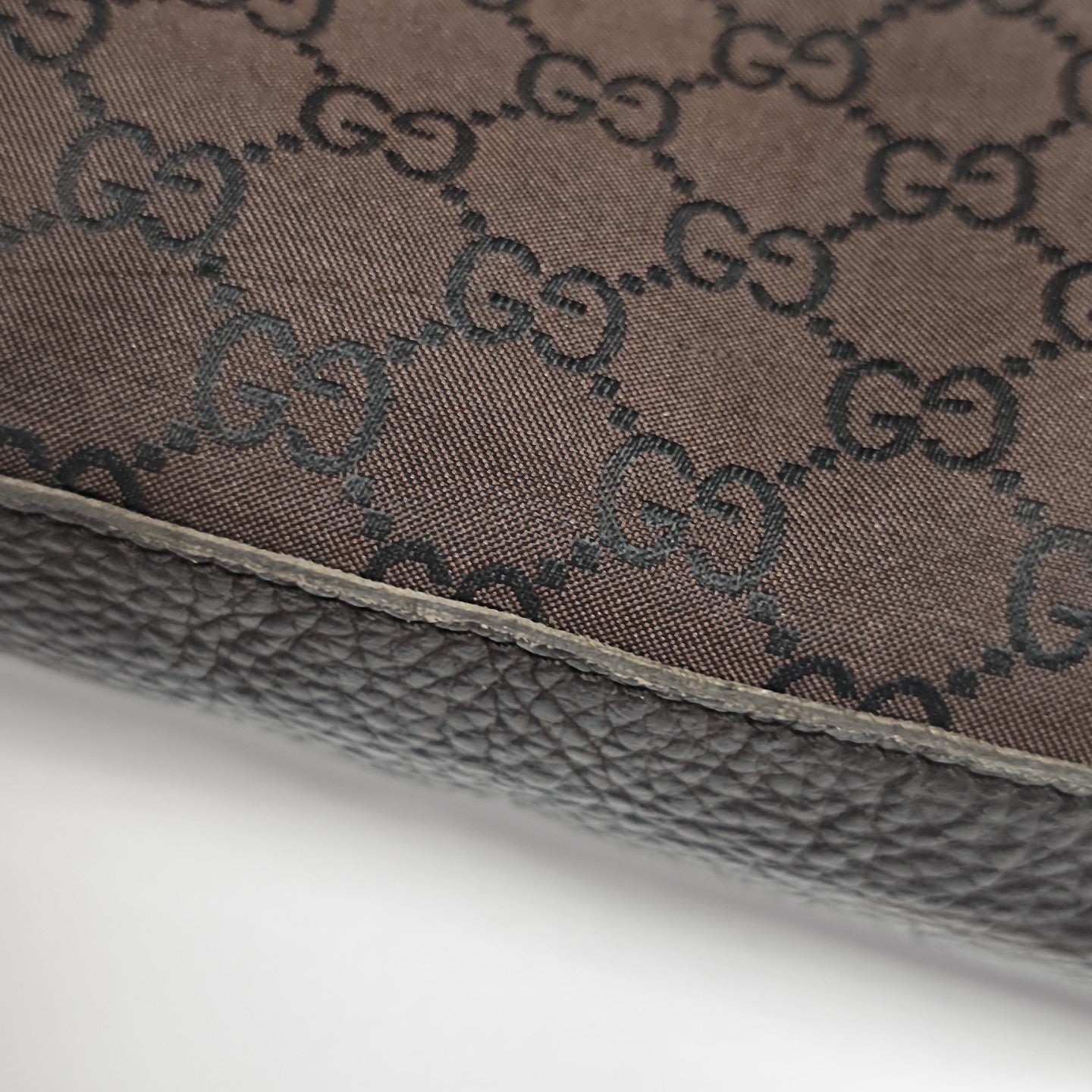 Monogram Nylon Shoulder Bag Brown