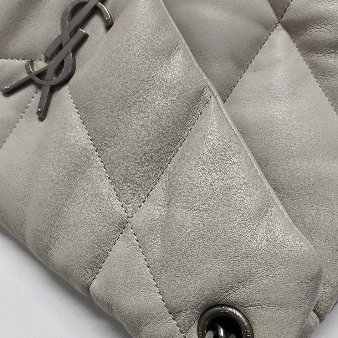 PUFFER Medium Quilted Lambskin White
