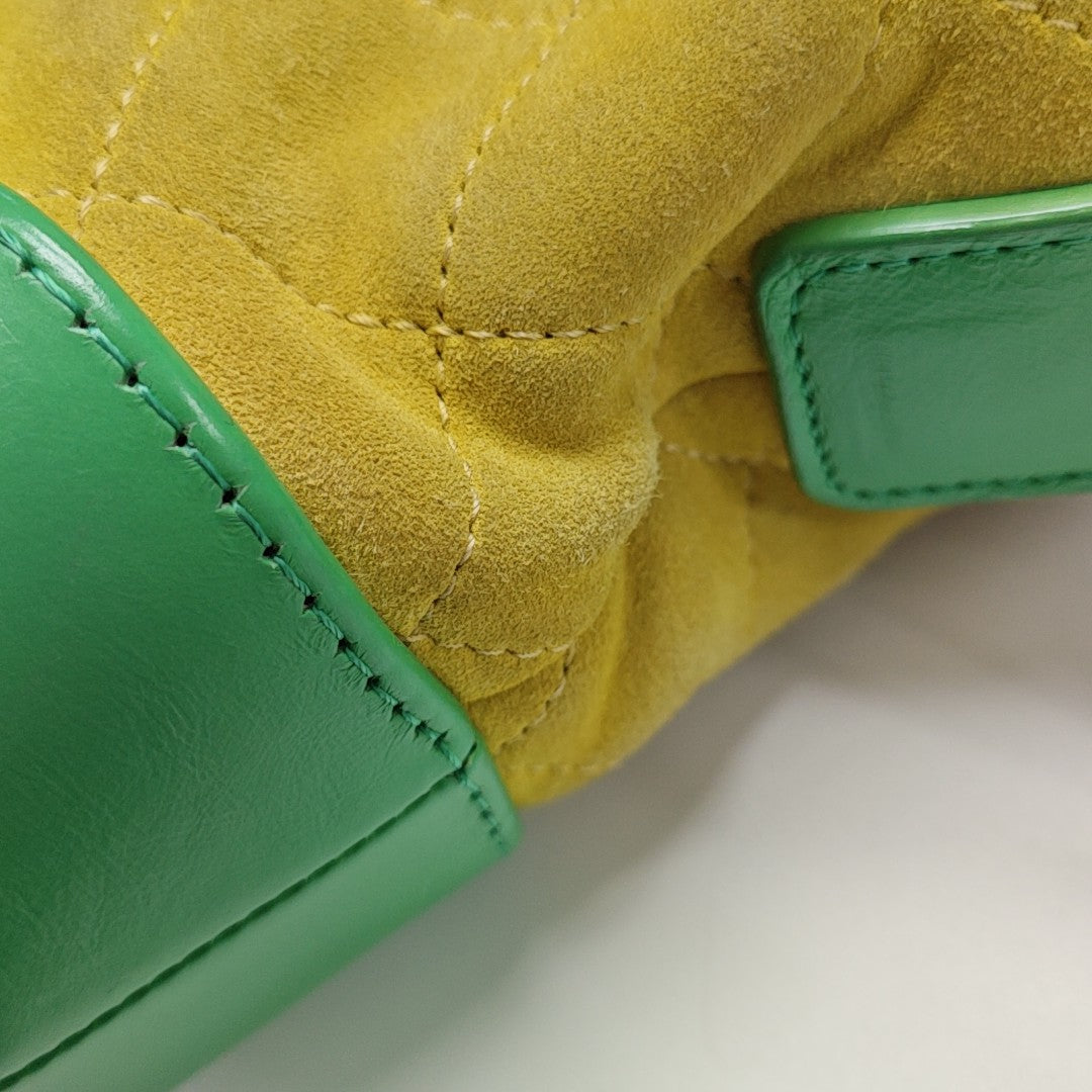 GABRIELLE Small Quilted Suede Yellow