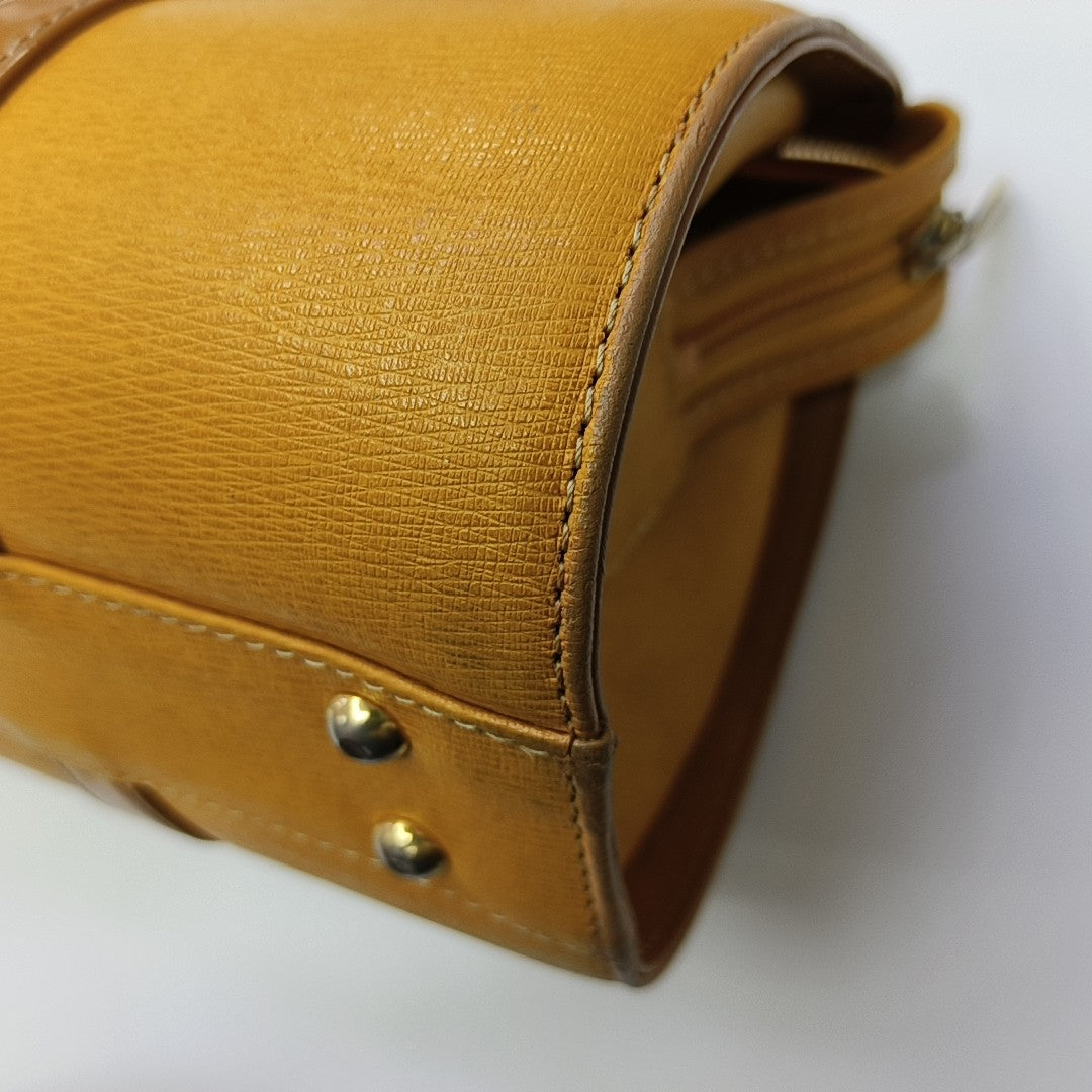 Calfskin Top Handle Bag Yellow