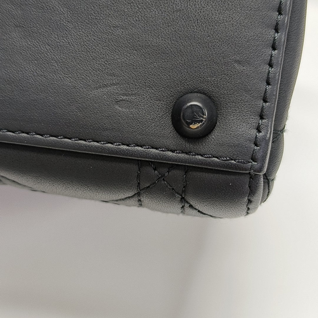 Lady Dior Mini Cannage Calfskin Black