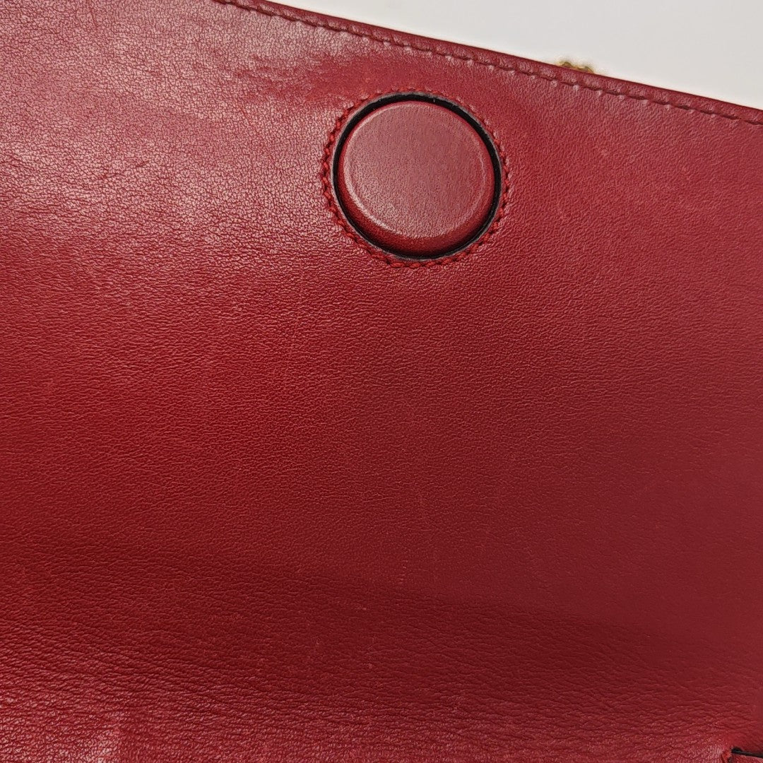 GG Marmont Super Mini Quilted Calfskin Red