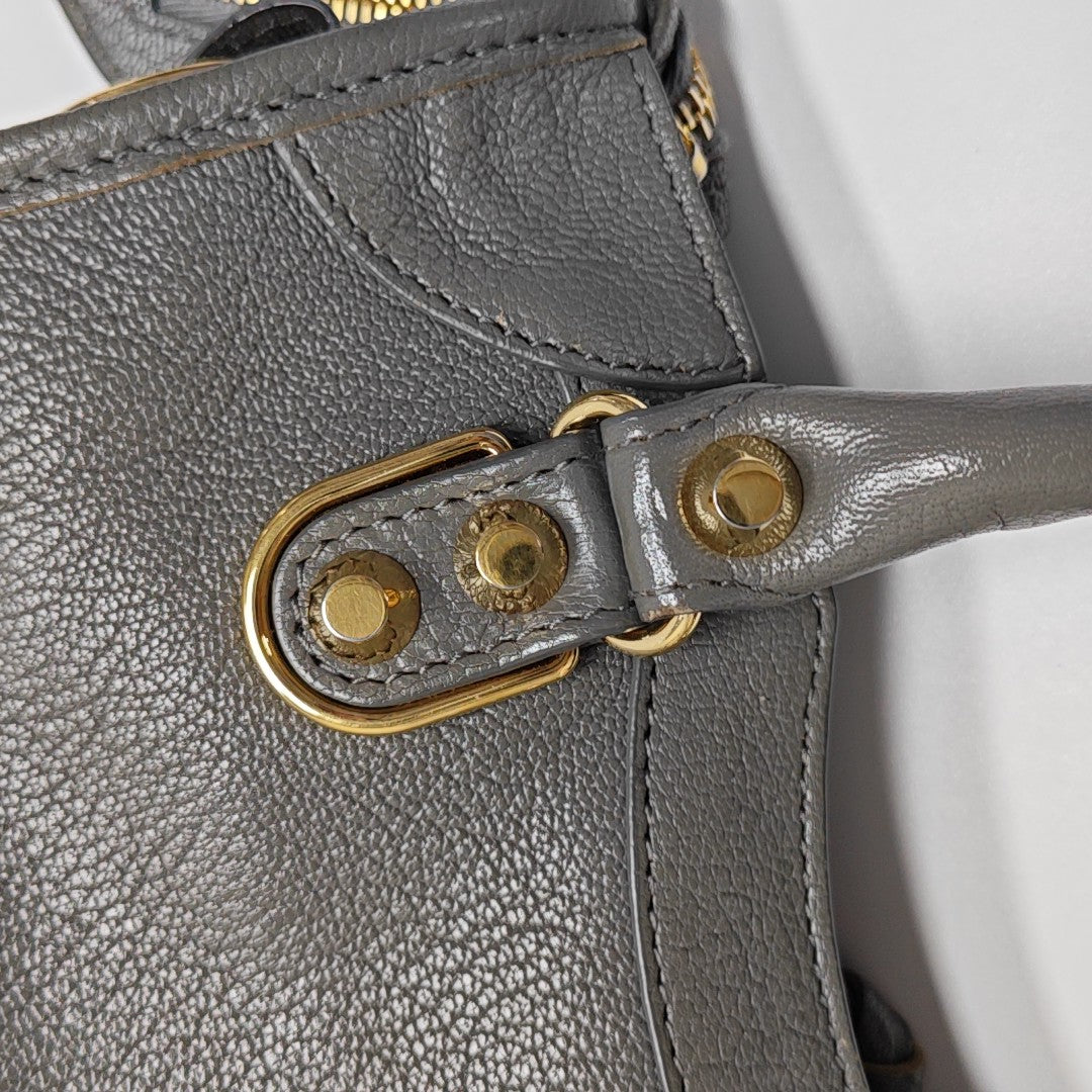 Classic Metallic Edge City Mini Lambskin Gray