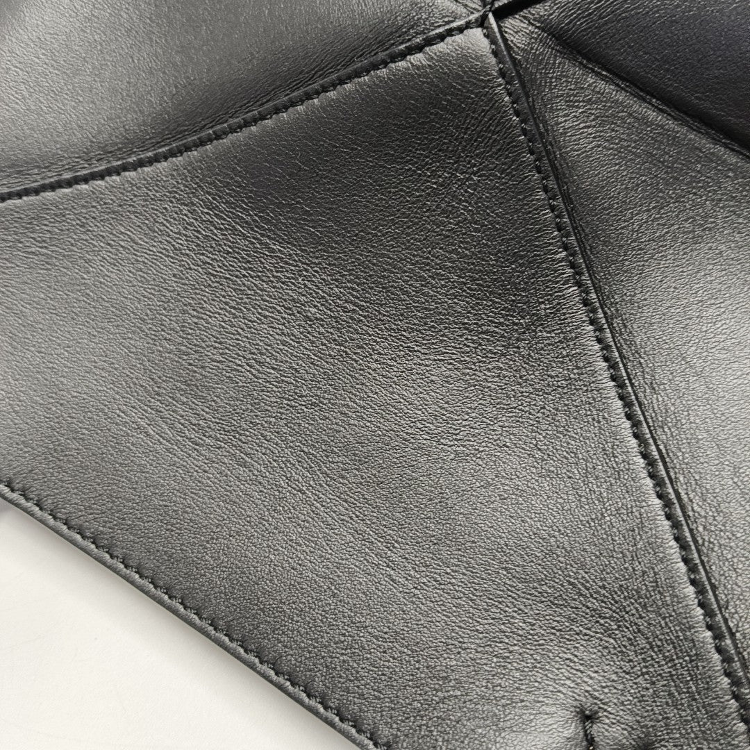 Puzzle Fold Mini Calfskin Black
