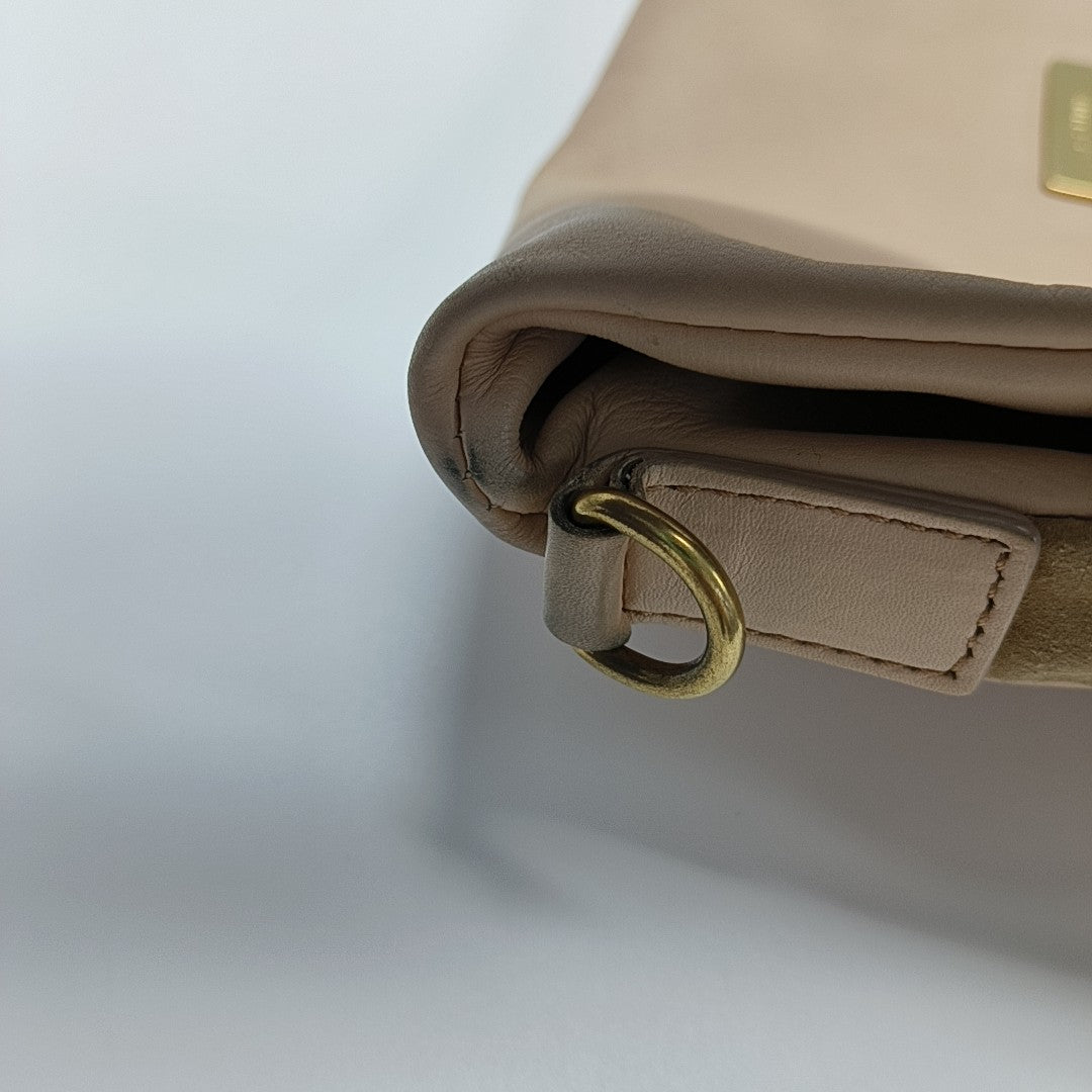 Calfskin Shoulder Bag Beige