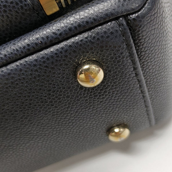 BUSINESS AFFINITY Small Quilted Grained Calfskin Black