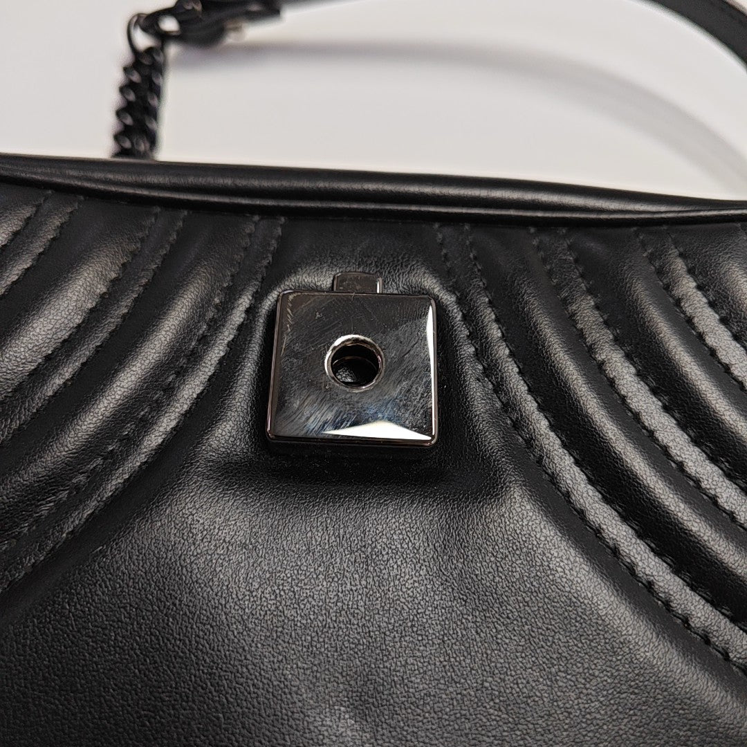 GG Marmont Small Quilted Calfskin Black
