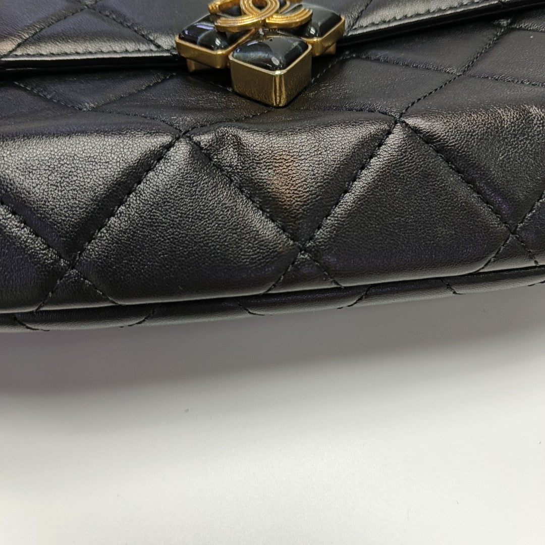 WOC Quilted Lambskin Black