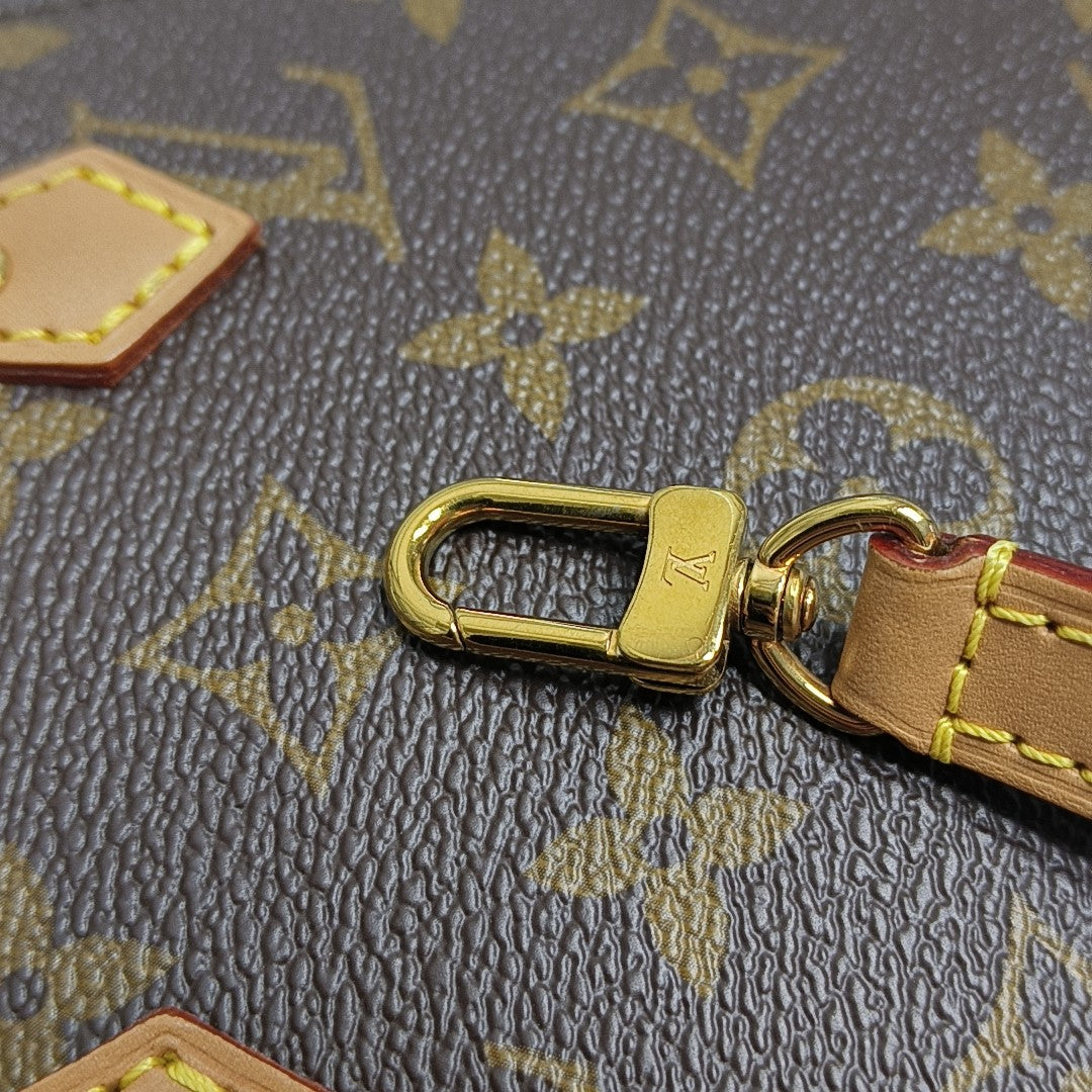 SAC PLAT Mini Monogram Coated Canvas Brown