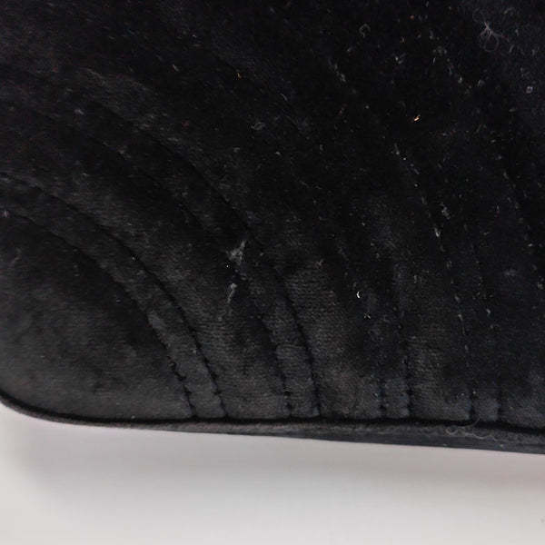 GG Marmont Medium Quilted Velvet Black