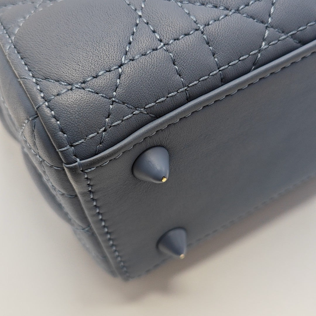 Lady Dior Small Cannage Lambskin Blue