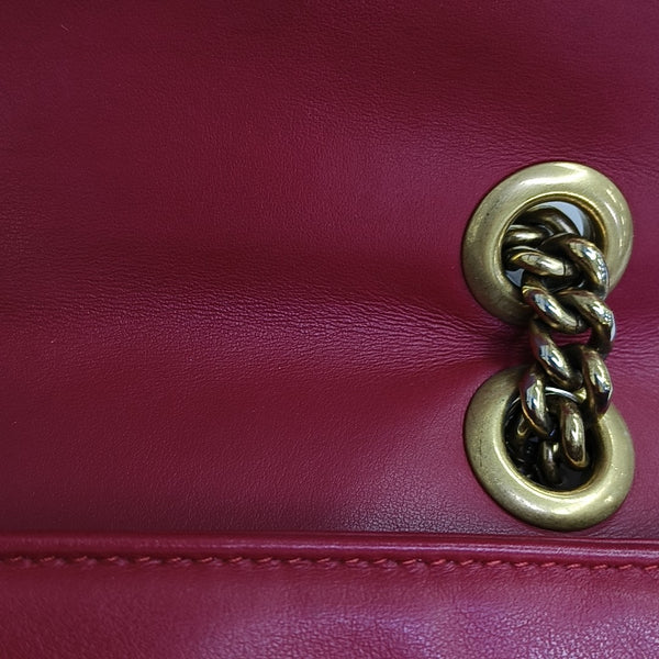 GG Marmont Medium Quilted Calfskin Red