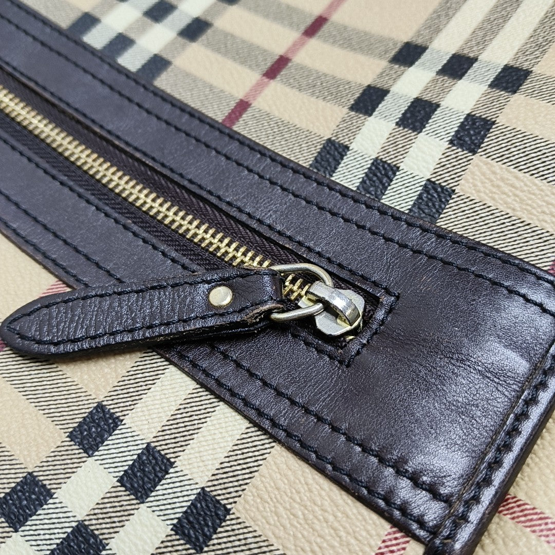Coated Canvas Crossbody Bag Beige