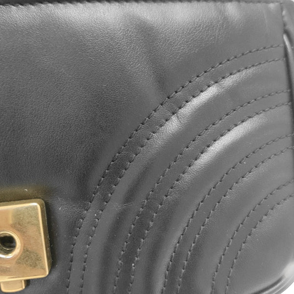 GG Marmont Small Quilted Calfskin Black