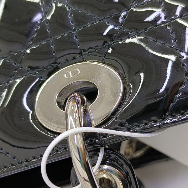 Lady Dior Medium Cannage Patent Leather Black