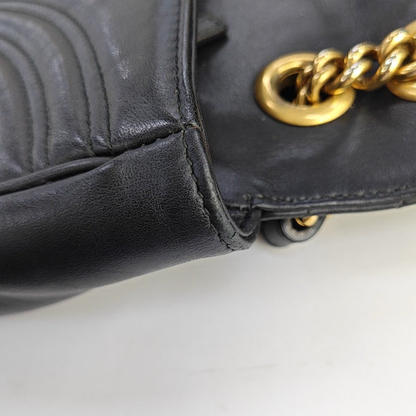 GG Marmont Medium Quilted Calfskin Black