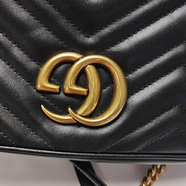 GG Marmont Small Quilted Calfskin Black