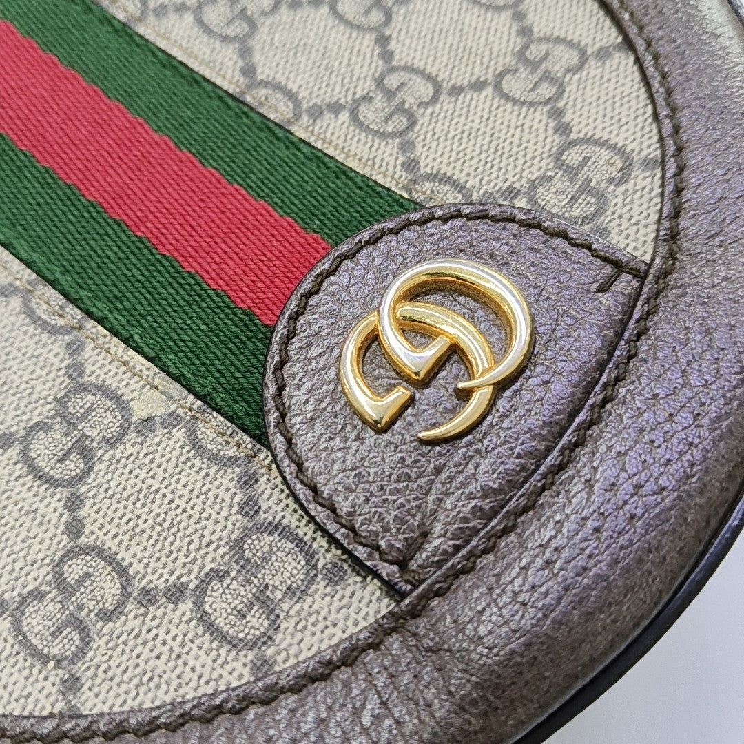 Ophidia Mini Monogram Coated Canvas Beige