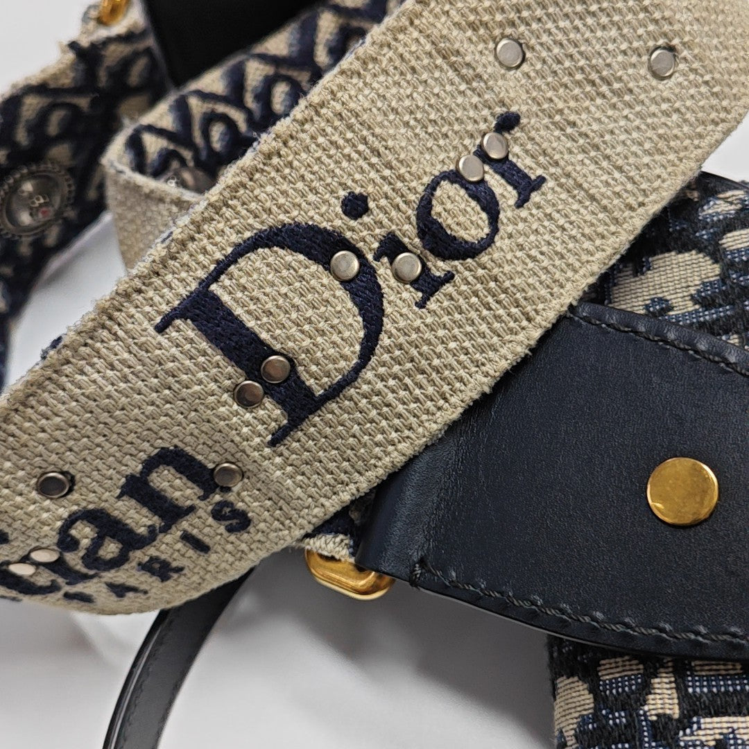 Saddle Mini Oblique Canvas Blue