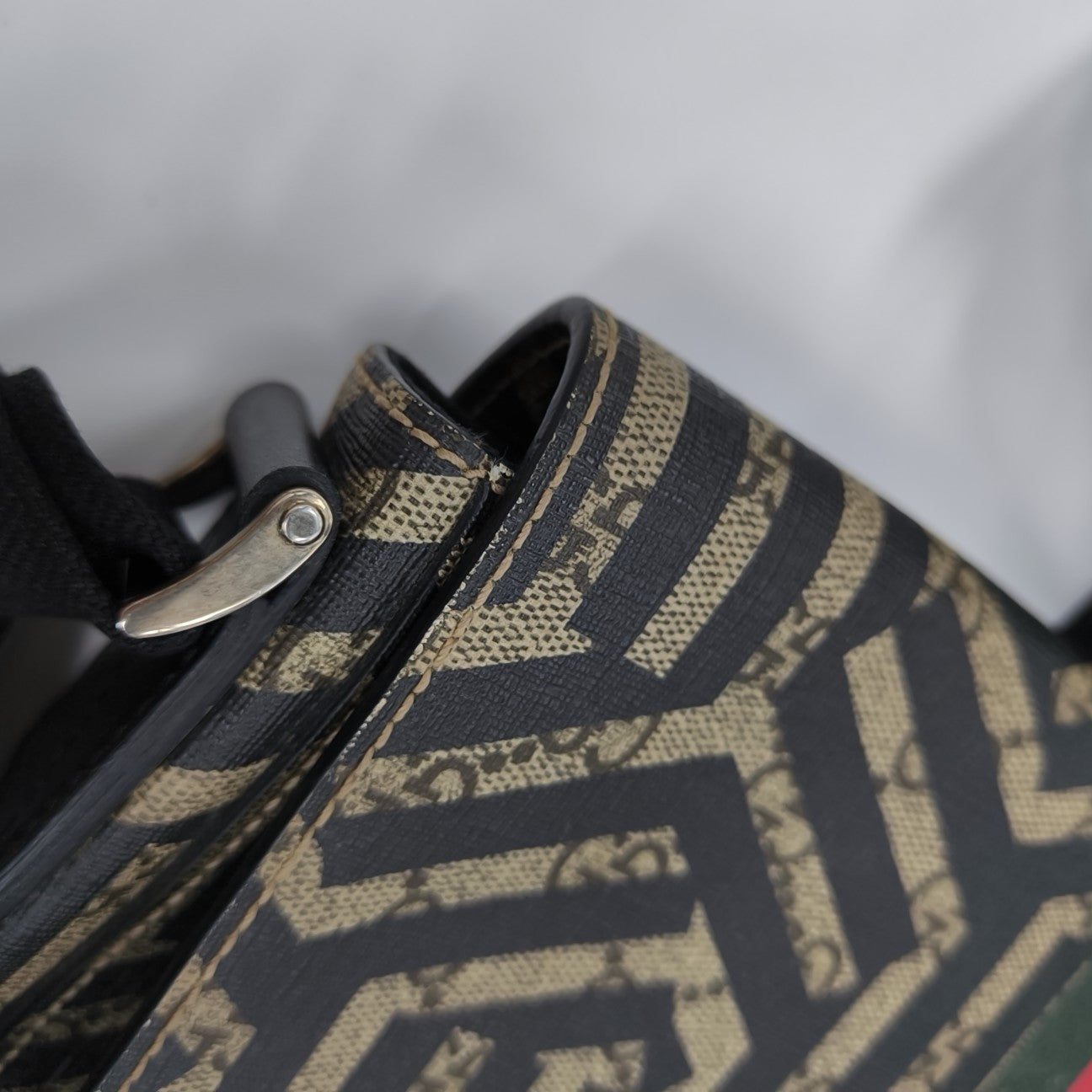 Coated Canvas Shoulder Bag Brown